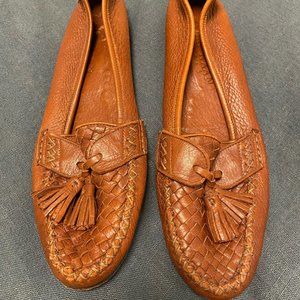 Cole Hahn Resort Josey rown Vintage Deerskin Loafers Size 9 1/2 AA Made in Italy
